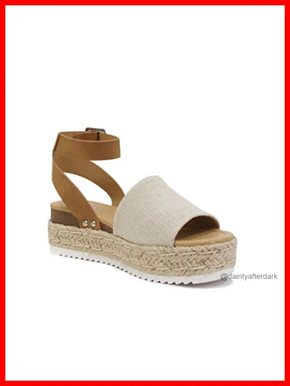 Open Toe Buckle Ankle Strap Espadrilles Flatform Wedge Casual Sandal